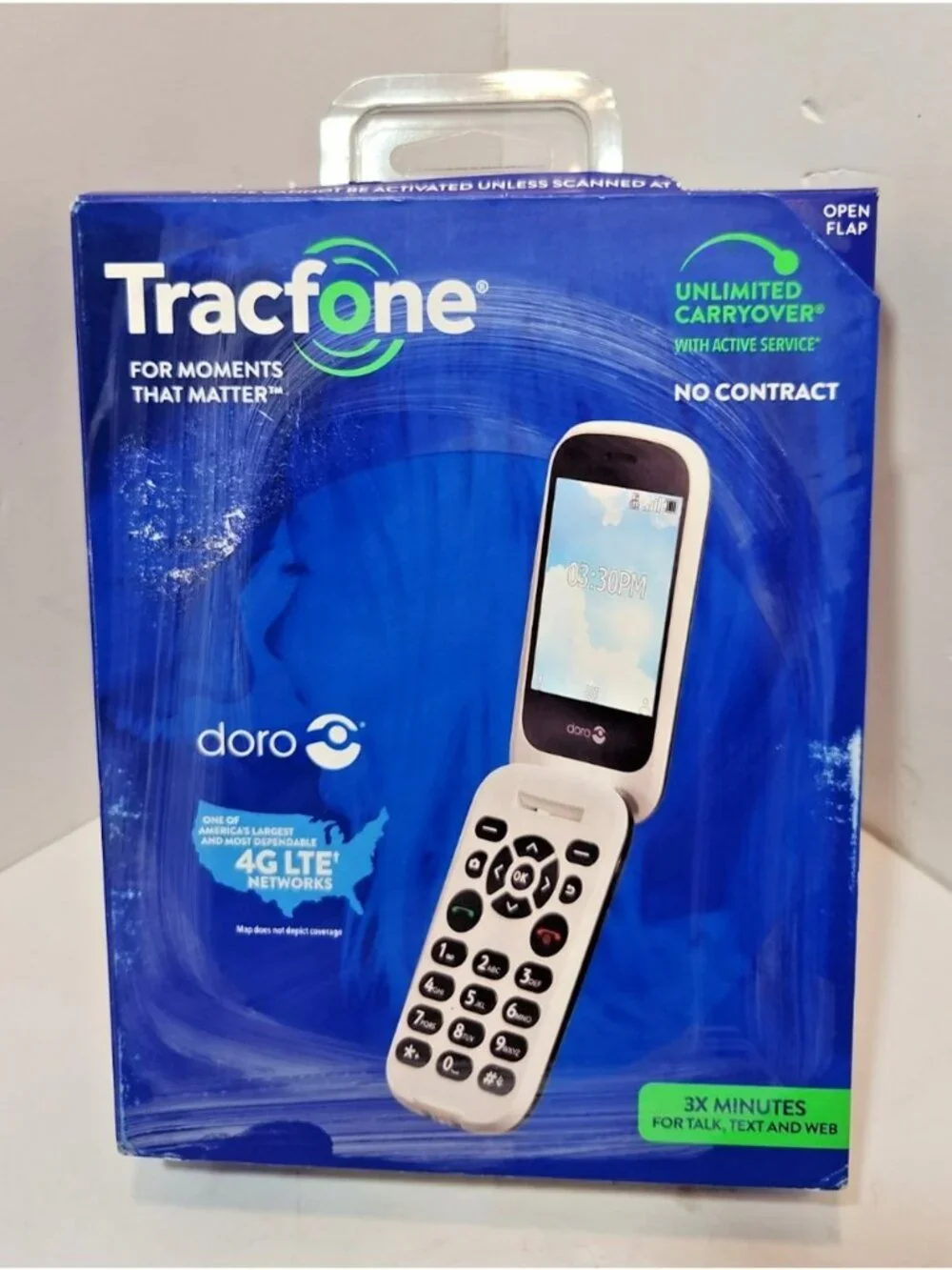 Doro 7050/D7050TL Black TracFone 4 G VoLTE Flip Smartphone New in Box Rare